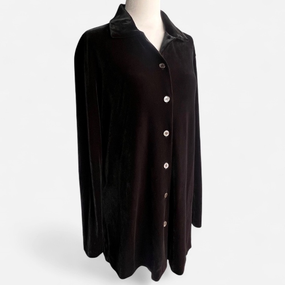 VINTAGE 1990’s Nicole Miller Velvet Button Down women’s size L made in USA